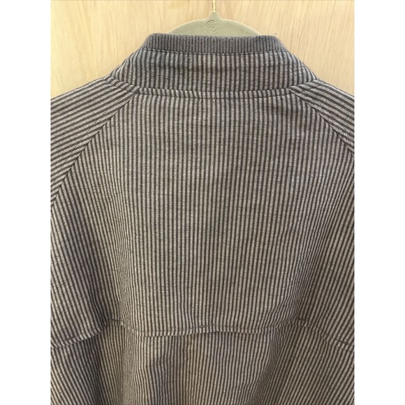 Haspel Men's Zipper Jacket coat size large grey stripe bomber - Picture 7 of 8